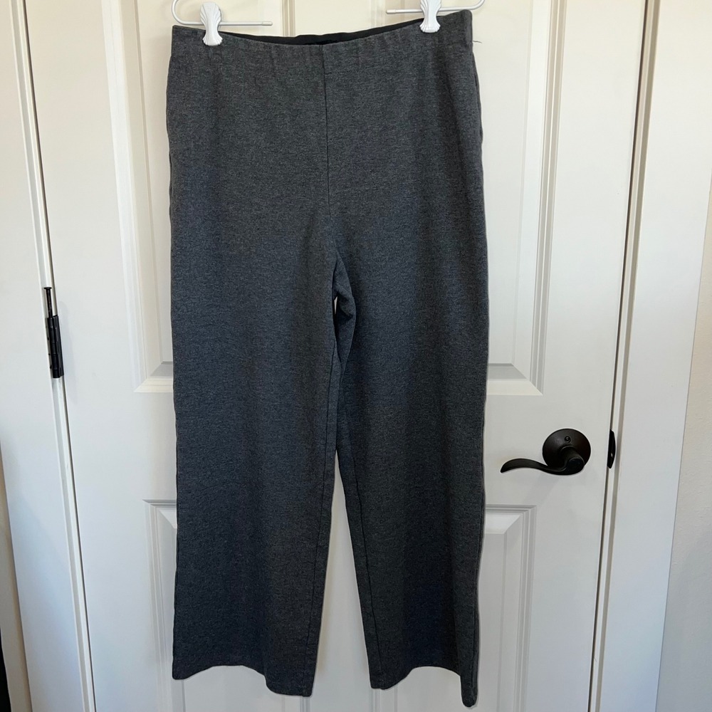 Quince Organic Cotton‎ Blend Double Knit Wide Leg Pants Gray Size Medium